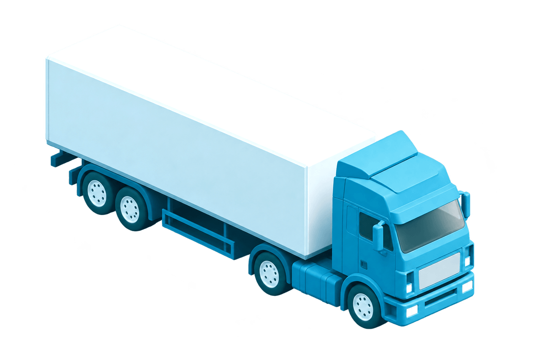 Illustration: truck with a semi-trailer